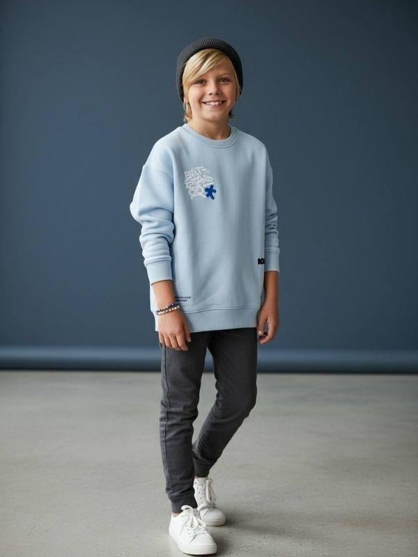 Erkek Çocuk Sırt Baskılı Tasarım Sweatshirt