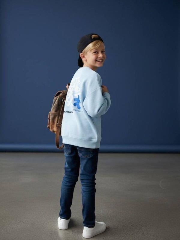 Erkek Çocuk Sırt Baskılı Tasarım Sweatshirt