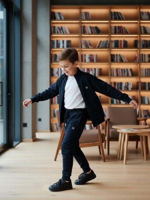 Erkek Çocuk T-shirt Kapüşonlu Hırkalı Üçlü Eşofman Takım