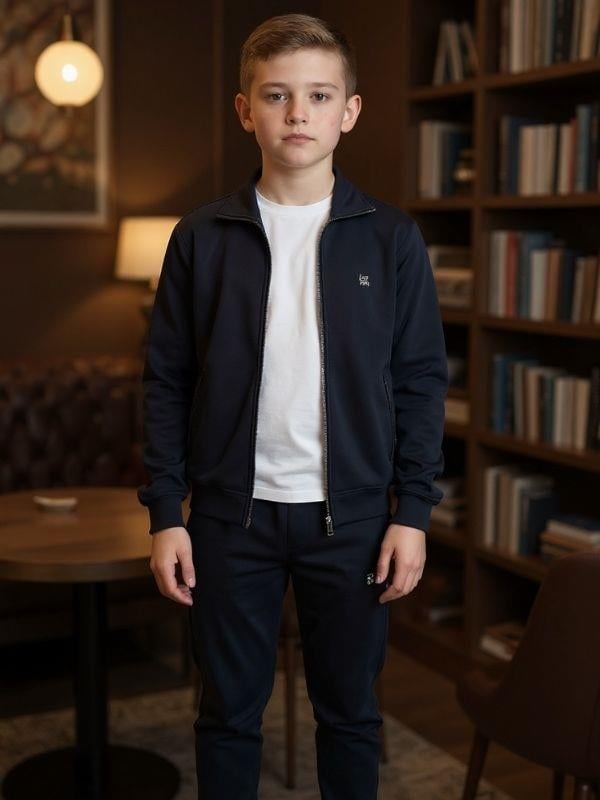 Erkek Çocuk T-shirt Kapüşonlu Hırkalı Üçlü Eşofman Takım