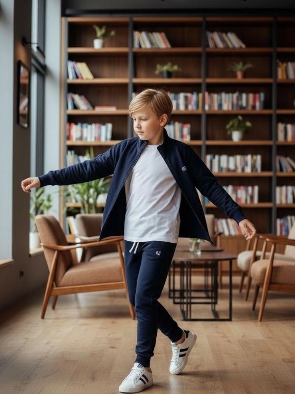 Erkek Çocuk T-shirt Kapüşonlu Hırkalı Üçlü Eşofman Takım