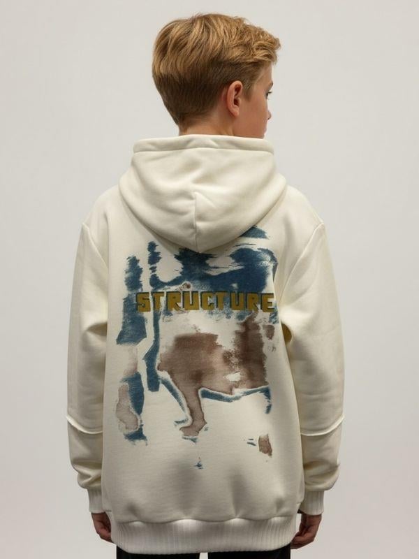 Erkek Çocuk Triko Detaylı Sırt Baskılı Tasarım Sweatshirt