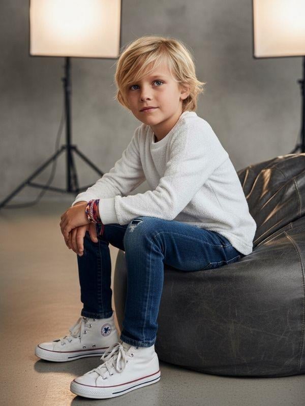 Erkek Çocuk Uzun Kollu İnce Triko T-shirt