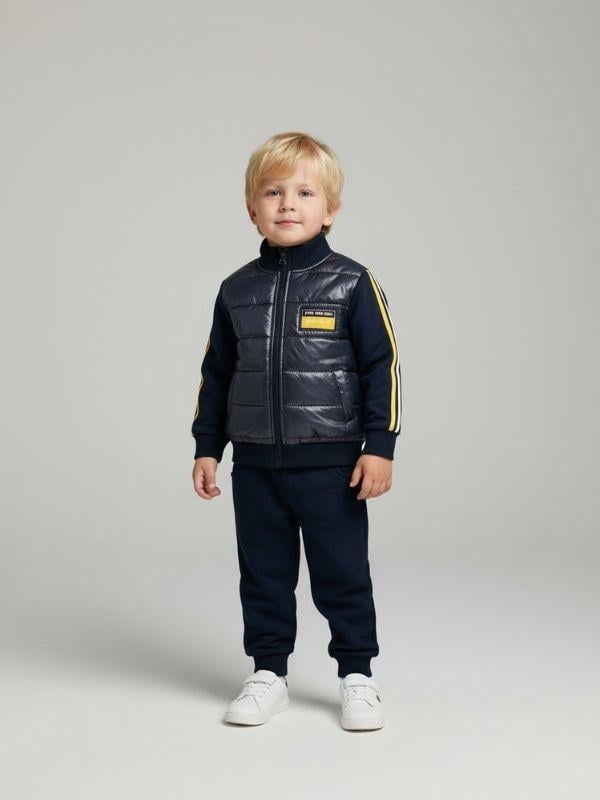 Erkek Çocuk Uzun Kollu T-shirt Montlu Üçlü Eşofman Takımı