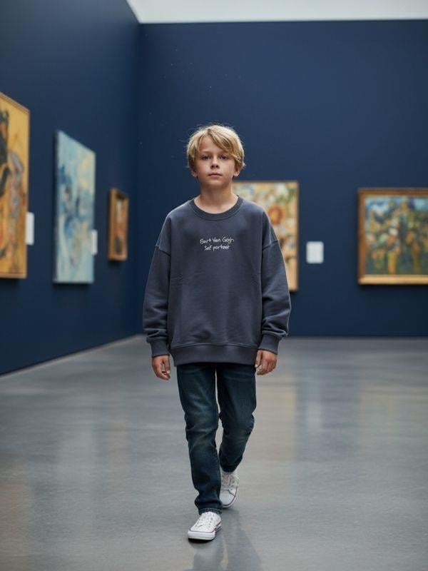 Erkek Çocuk Van Gogh Baskılı Tasarım Sweatshirt