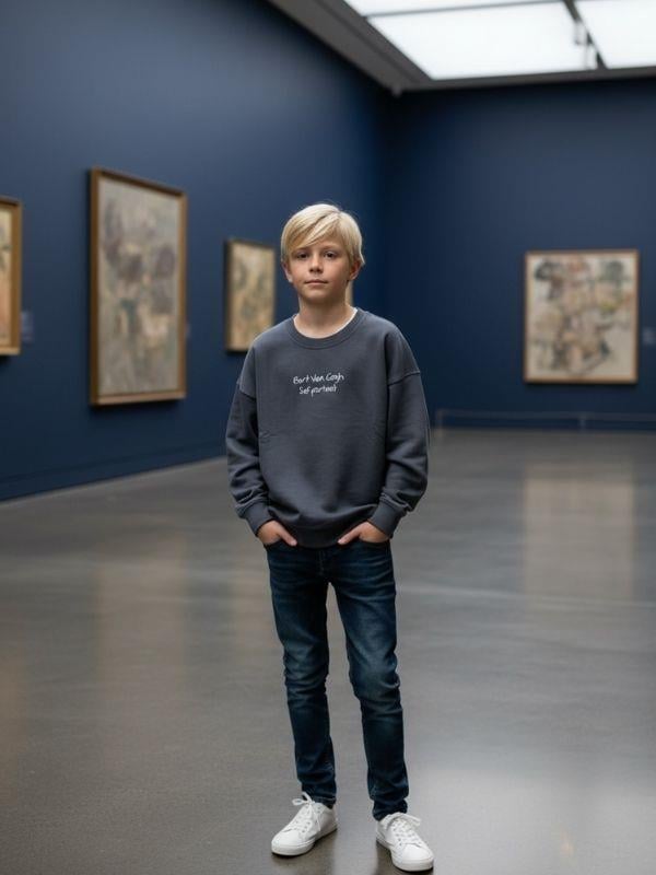 Erkek Çocuk Van Gogh Baskılı Tasarım Sweatshirt