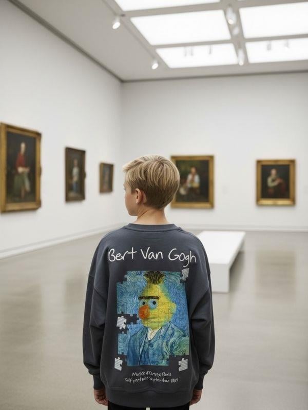 Erkek Çocuk Van Gogh Baskılı Tasarım Sweatshirt