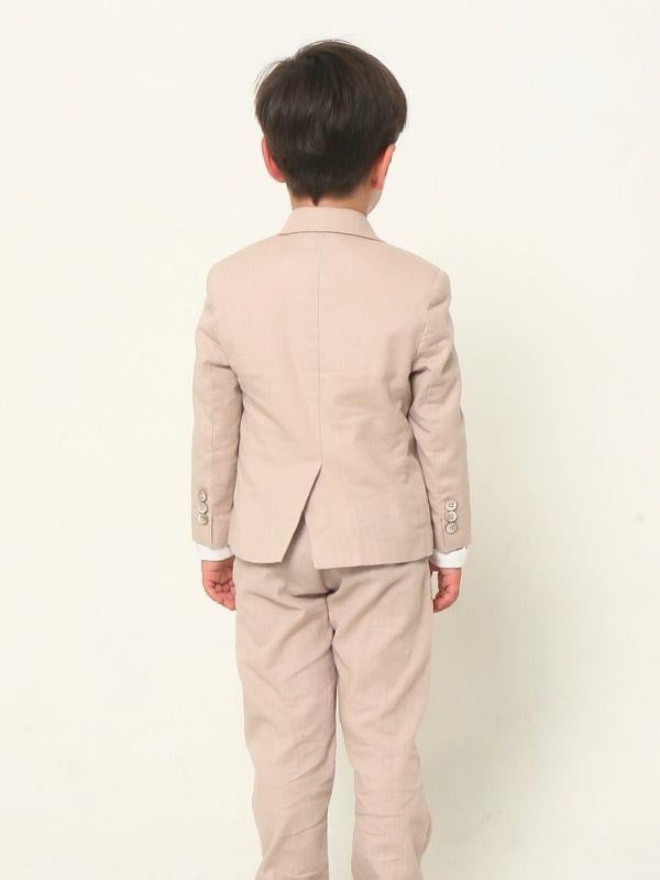 Erkek Çocuk Yaka Mendil Detaylı 3lü Keten Pantolonlu Takım
