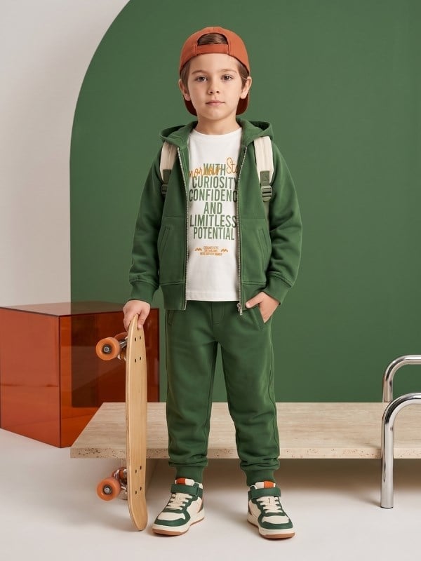 Erkek Çocuk Yazı Baskılı Uzun Kollu T-shirt