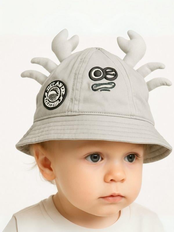 Erkek Çocuk Yengeç Nakışlı 1-3 Yaş Bucket Şapka