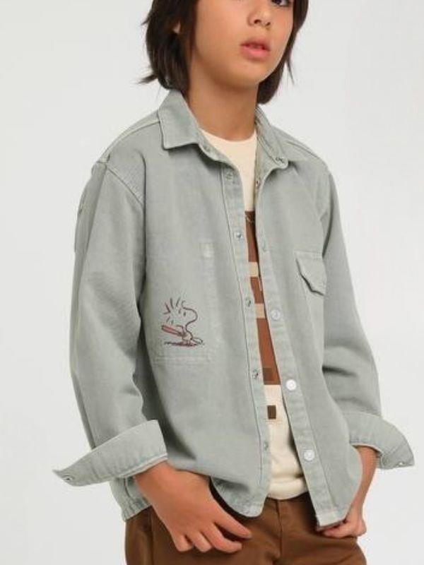 Erkek Çocuk Yeşil Sırtı Baskılı Ceket