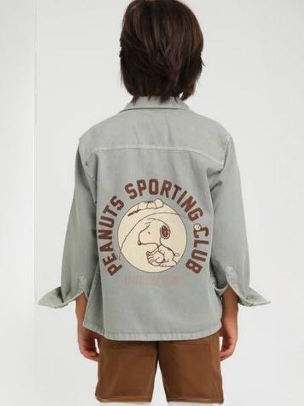 Erkek Çocuk Yeşil Sırtı Baskılı Ceket