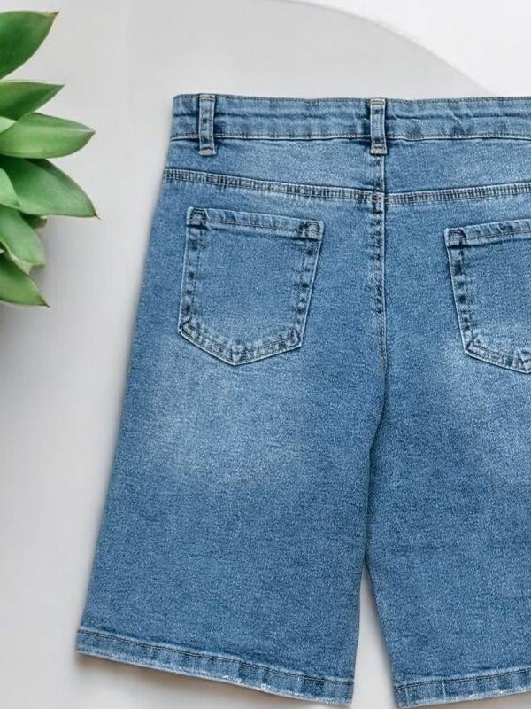 Erkek Çocuk Yırtık Detaylı Kot Şort