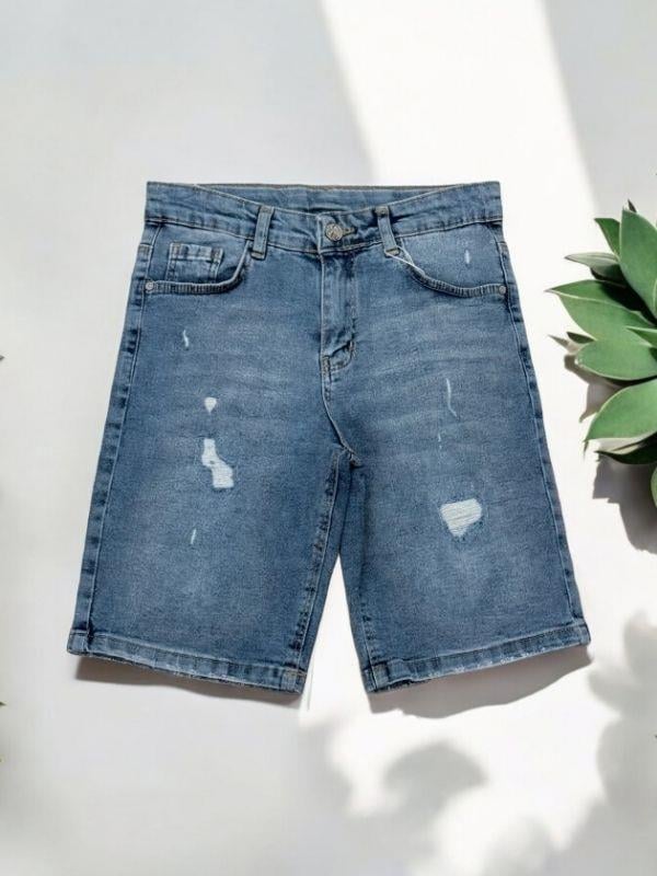 Erkek Çocuk Yırtık Detaylı Kot Şort