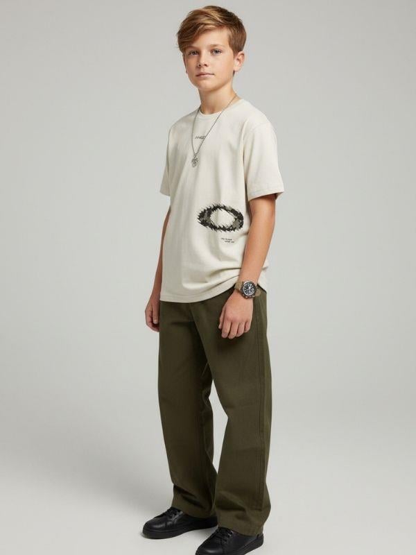 Erkek Çocuk Yumuşak Dokulu Beli Lastikli Pantolon