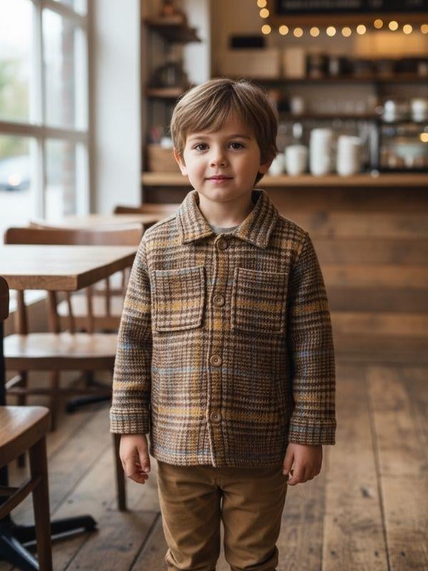 Erkek Çocuk Yumuşak Dokulu Ekose Oduncu Ceket
