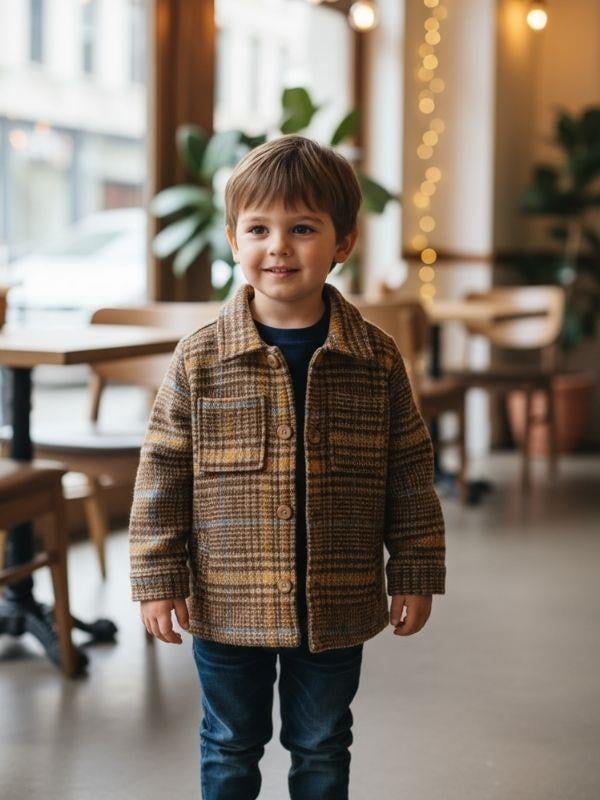 Erkek Çocuk Yumuşak Dokulu Ekose Oduncu Ceket
