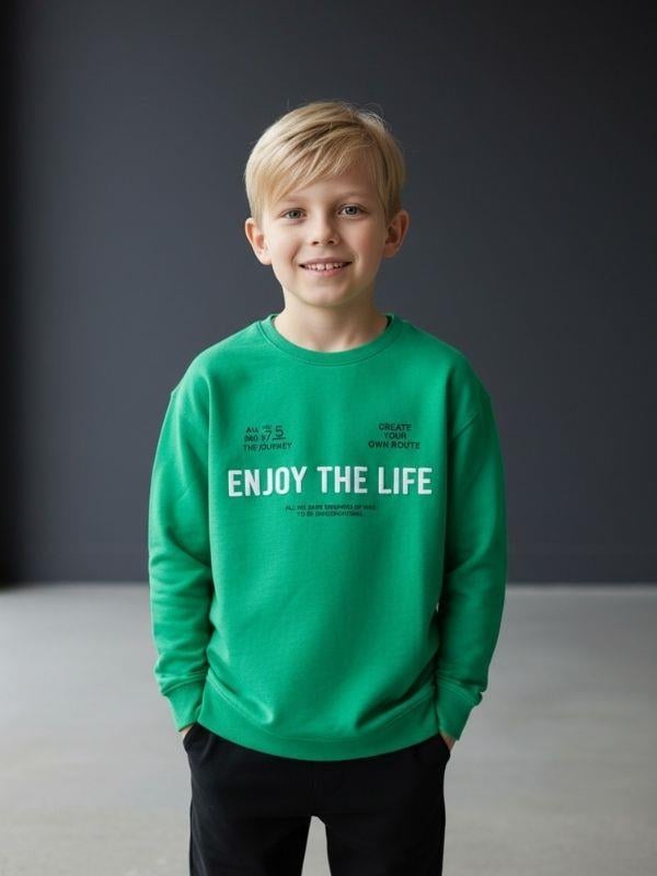 Erkek Çocuk Yumuşak Dokulu Enjoy The Life Yazılı Eşofman Takım
