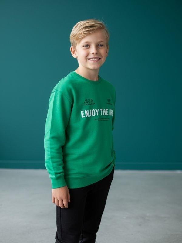 Erkek Çocuk Yumuşak Dokulu Enjoy The Life Yazılı Eşofman Takım