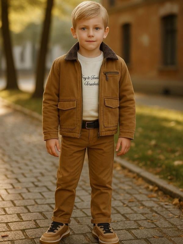 Erkek Çocuk Yumuşak Dokulu Kemerli Kanvas Pantolon