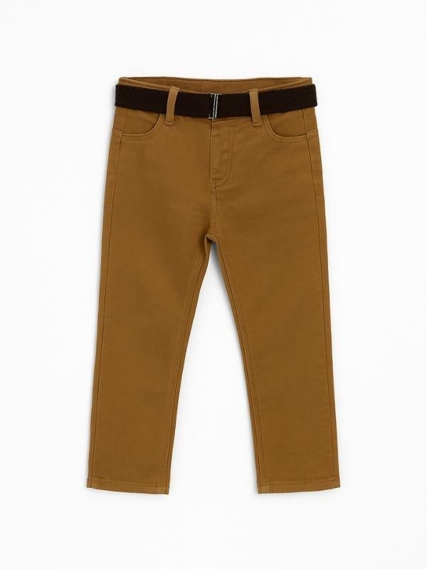 Erkek Çocuk Yumuşak Dokulu Kemerli Kanvas Pantolon