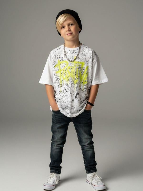 Erkek ÇocuYazı Baskılı Oversize T-shirt