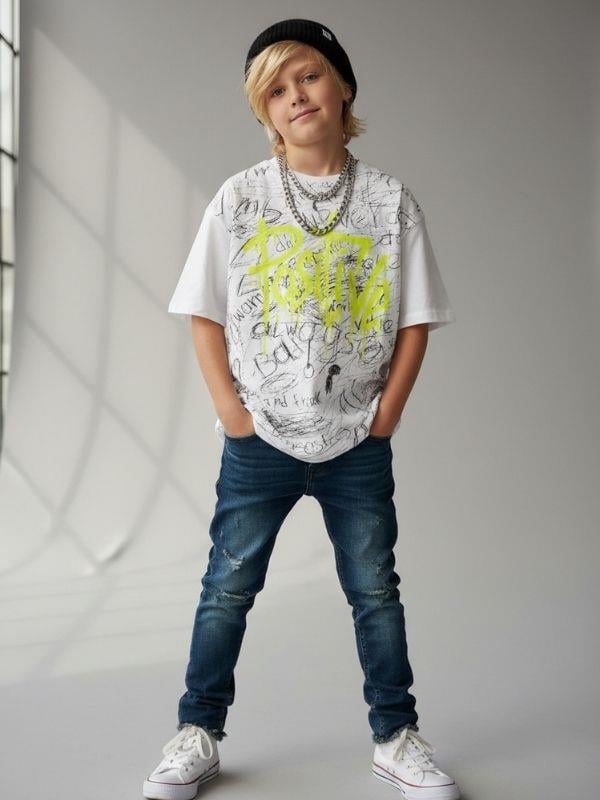 Erkek ÇocuYazı Baskılı Oversize T-shirt