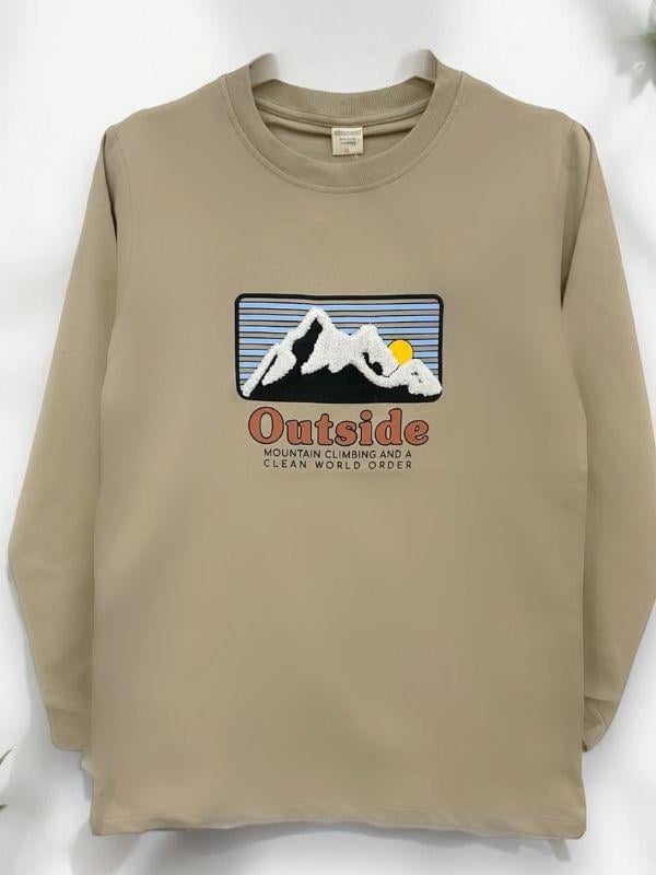 Erkek Dağ Baskılı Sweatshirt