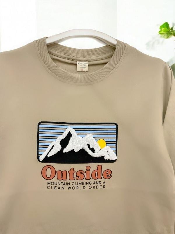 Erkek Dağ Baskılı Sweatshirt