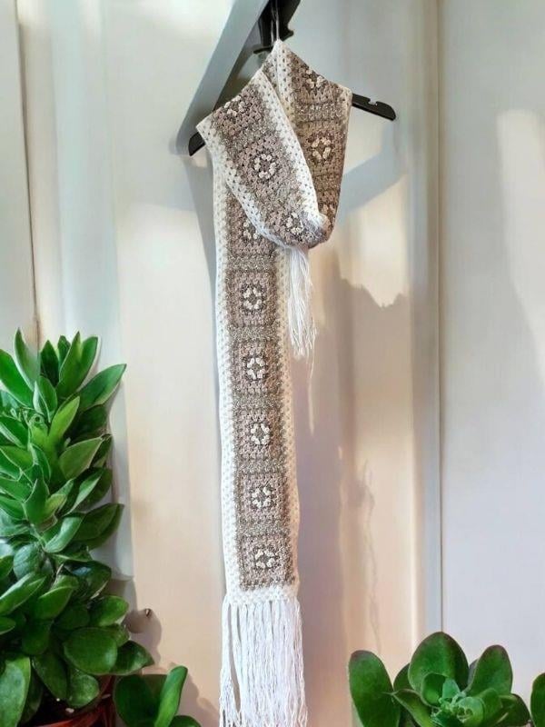 Handmade Yumuşak Dokulu Simli Atkı