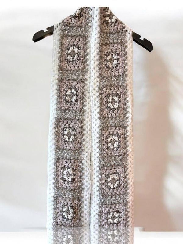 Handmade Yumuşak Dokulu Simli Atkı