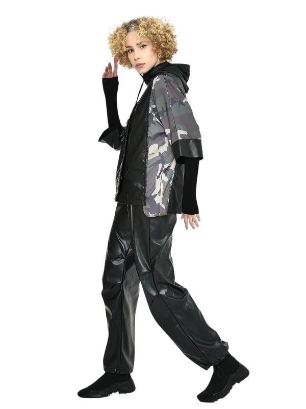 Kadın Deri Paçaları Ayarlanabilen Geniş Paçalı Pantolon