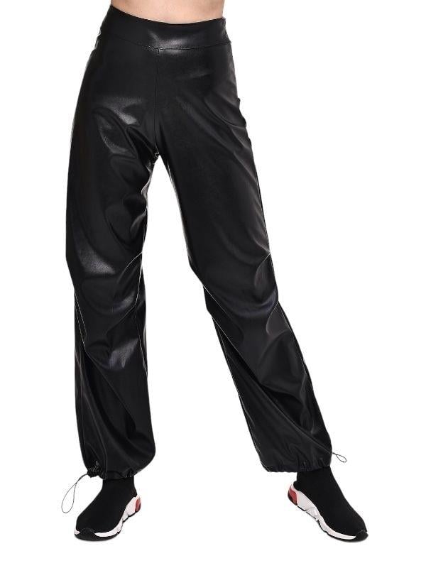 Kadın Deri Paçaları Ayarlanabilen Geniş Paçalı Pantolon