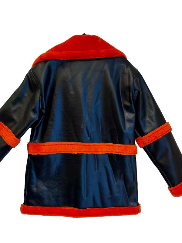 Kadın İçi Turuncu Kürklü Deri Mont