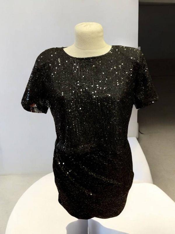 Kadın Kısa Vatkalı Pullu Bluz