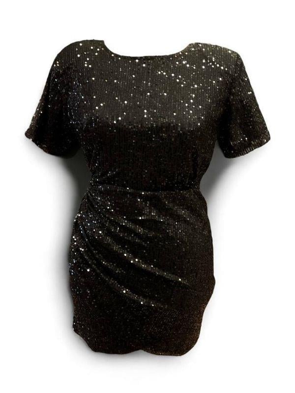 Kadın Kısa Vatkalı Pullu Bluz