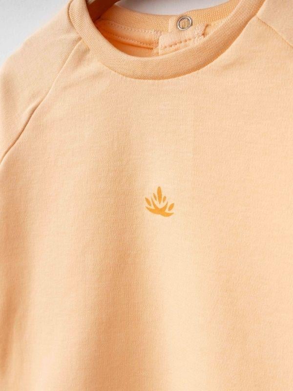 Kız Bebek 2’li Organik Basic Pembe ve Turuncu Sweatshirt Seti