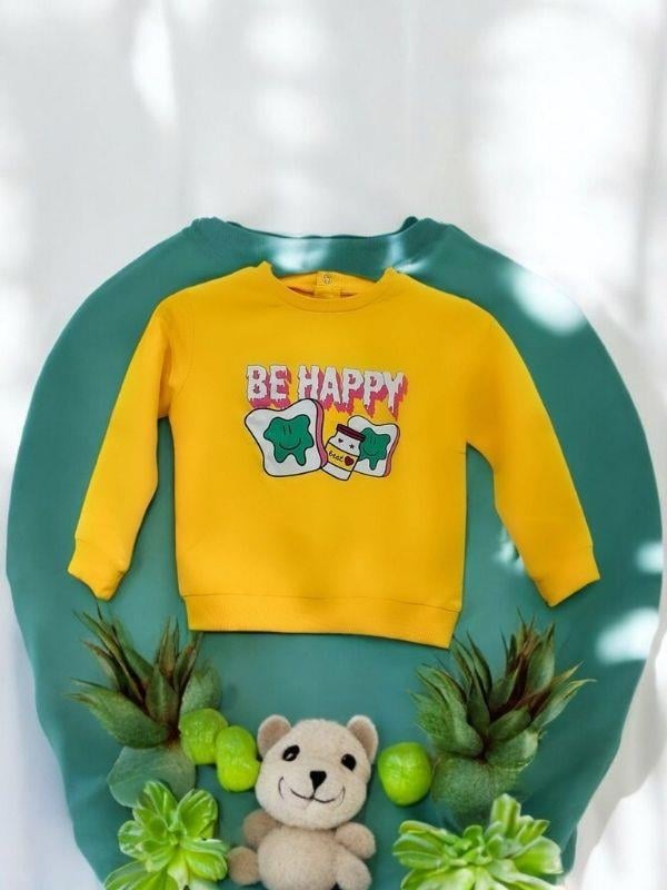 Kız Bebek Be Happy Baskılı Pamuklu Sweat
