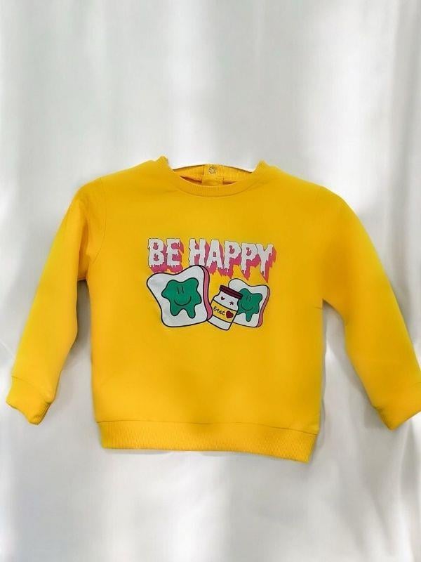 Kız Bebek Be Happy Baskılı Pamuklu Sweat