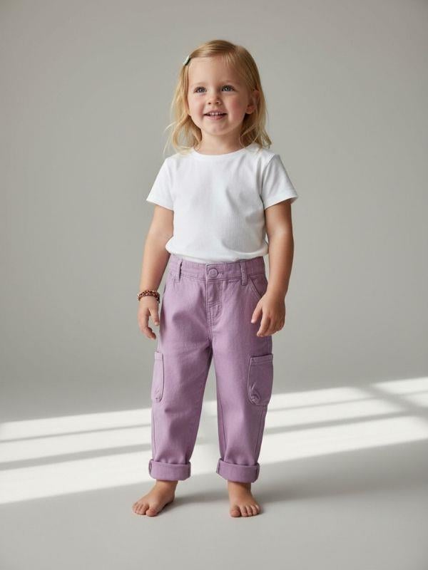 Kız Bebek Beli Lastikli Yumuşak Dokulu Pantolon