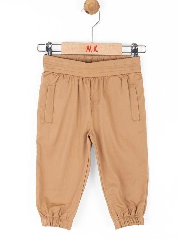 Kız Bebek Beli Paçası Lastikli Kumaş Pantolon