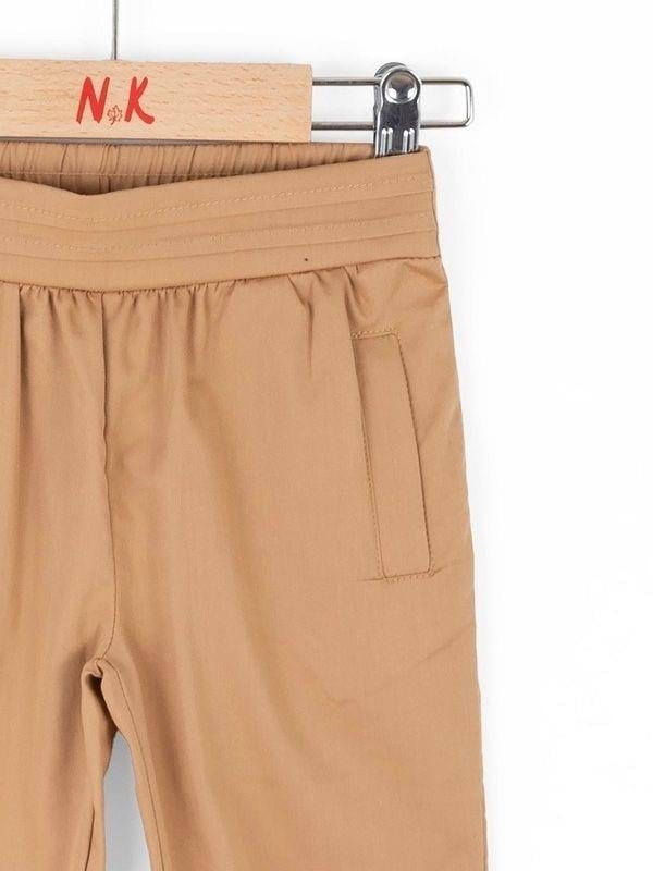 Kız Bebek Beli Paçası Lastikli Kumaş Pantolon