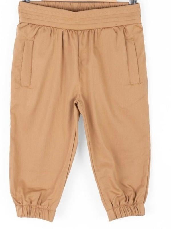 Kız Bebek Beli Paçası Lastikli Kumaş Pantolon