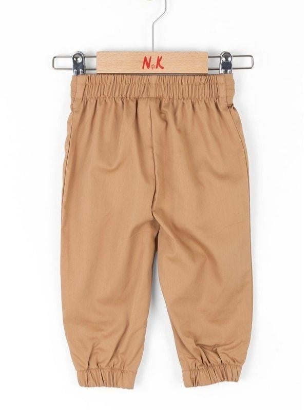 Kız Bebek Beli Paçası Lastikli Kumaş Pantolon