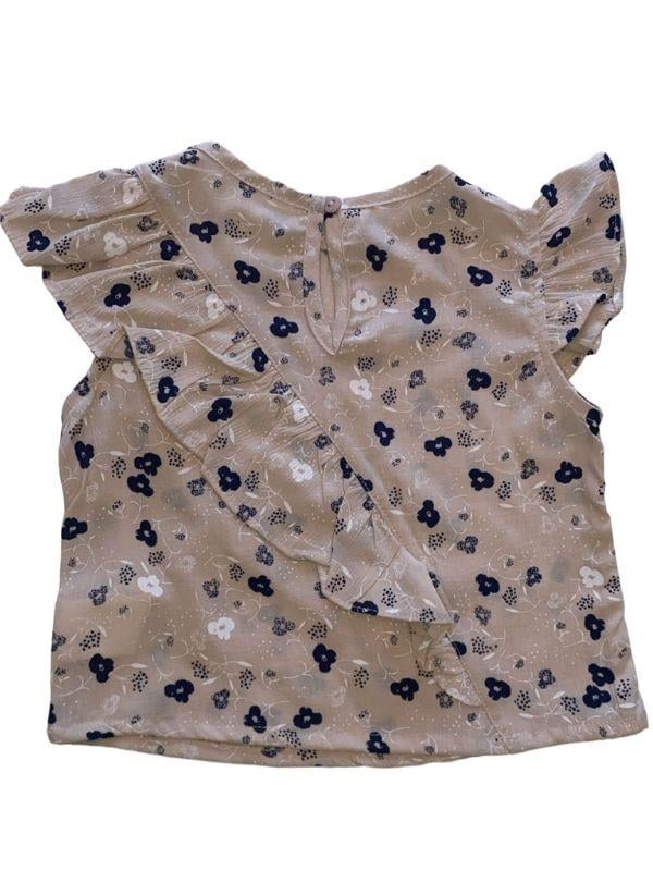 Kız Bebek  Bluzu Fırfırlı Çiçek Desenli Şort Takım