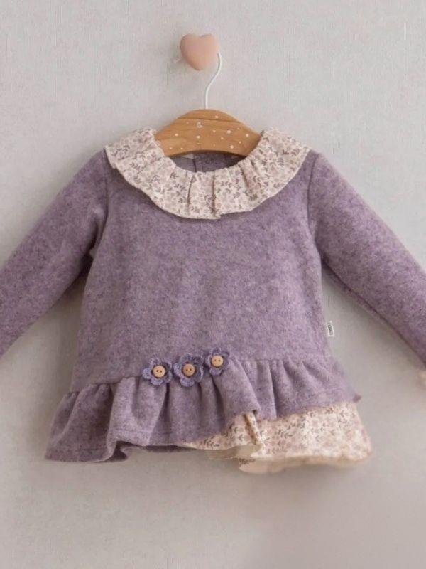 Kız Bebek Çiçek Desenli 2 li Takım