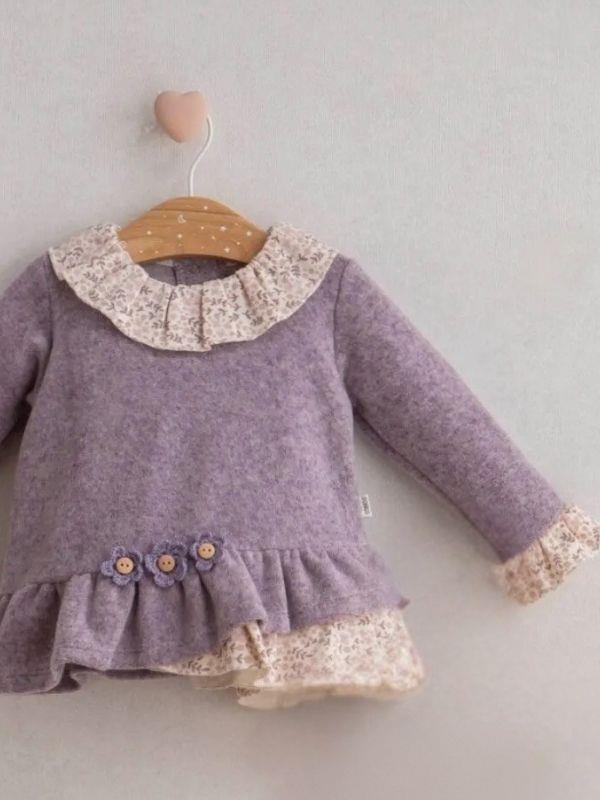 Kız Bebek Çiçek Desenli 2 li Takım