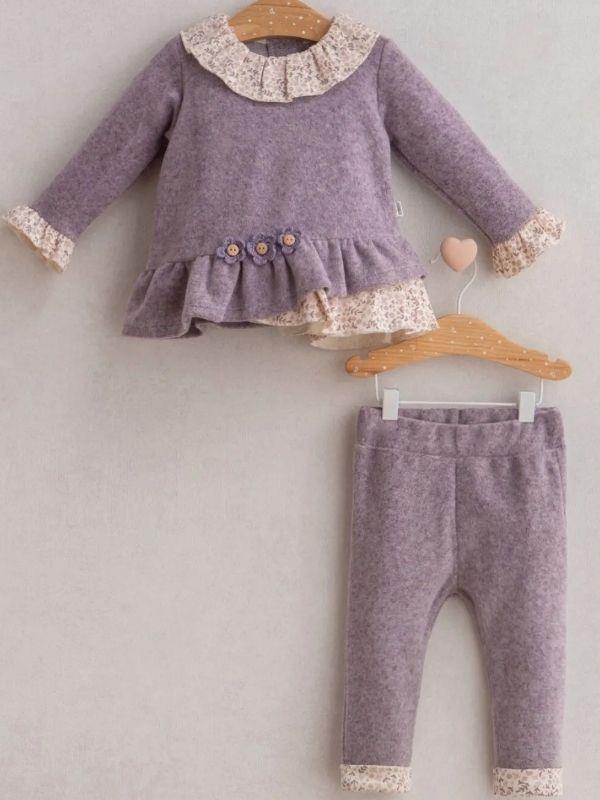 Kız Bebek Çiçek Desenli 2 li Takım