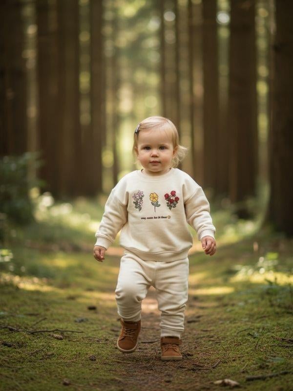Kız Bebek Çiçek Desenli Eşofman Takım