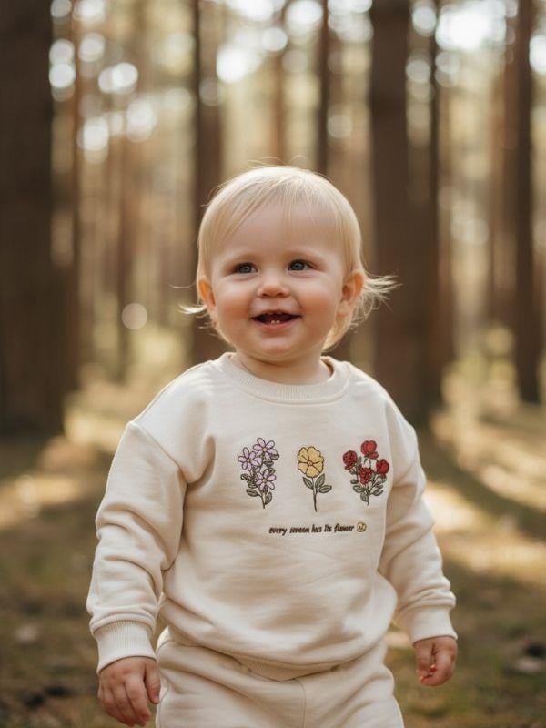 Kız Bebek Çiçek Desenli Eşofman Takım